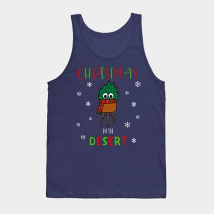 Christmas In The Desert - Christmas Cactus With Scarf Tank Top